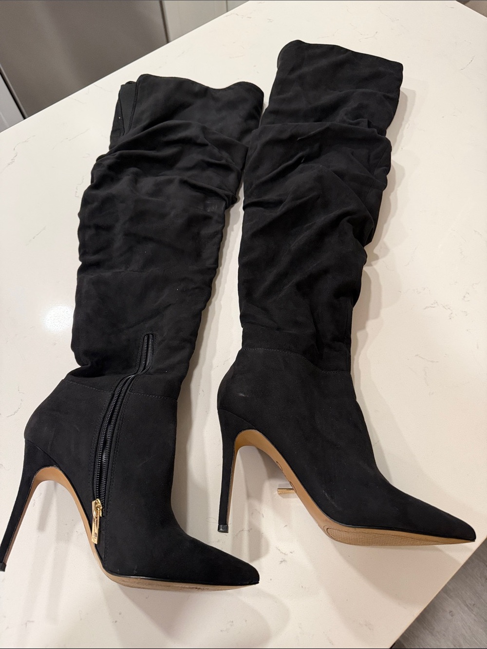 Jessica Simpson Black Over-the-Knee Pointed Stiletto Boots